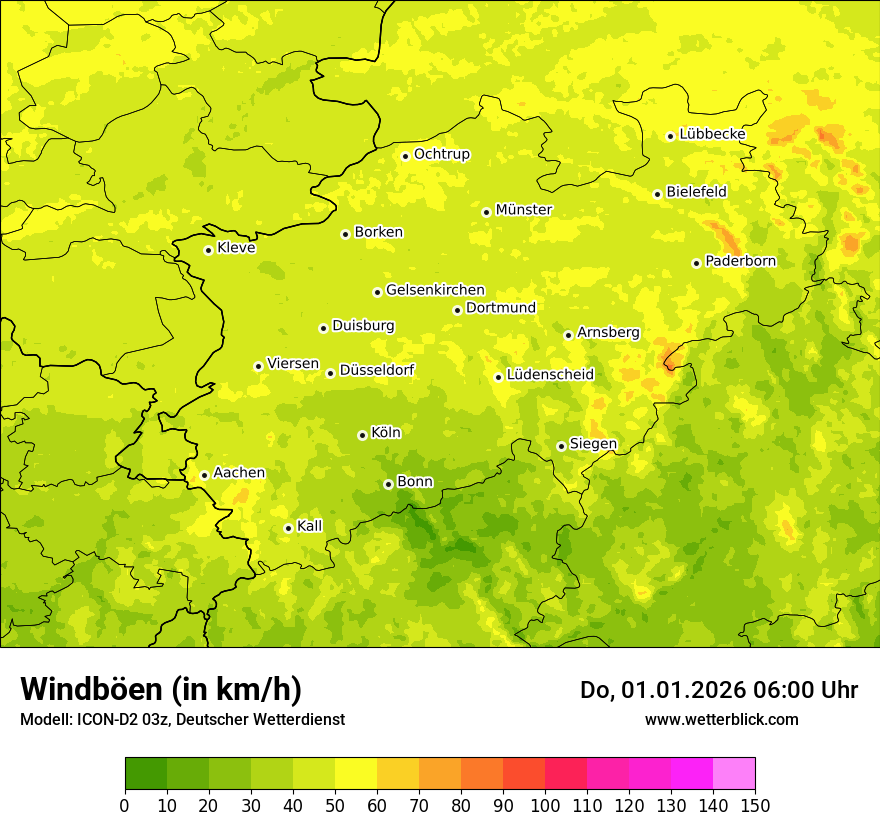 Modellkarten Windgeschwindigkeit
