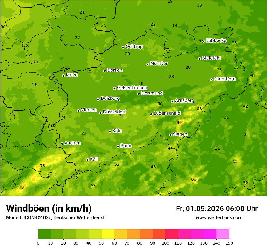 Maximale Windböen