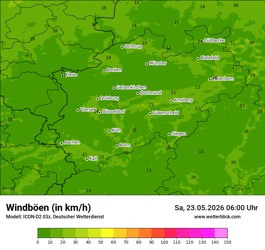 Maximale Windböen