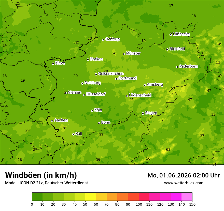 Maximale Windböen