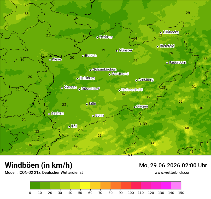 Maximale Windböen