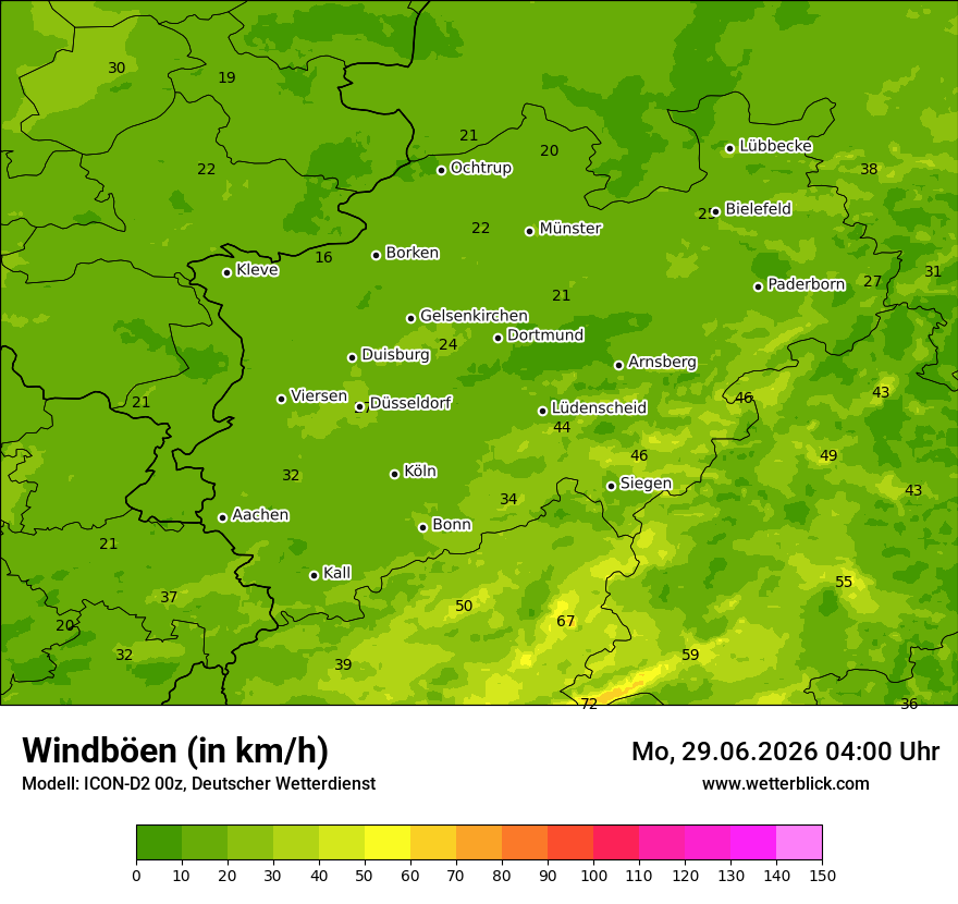 Maximale Windböen