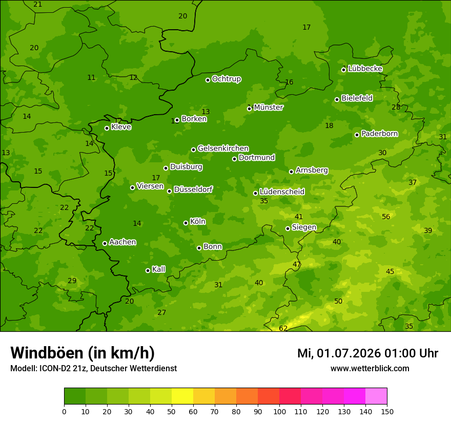 Maximale Windböen