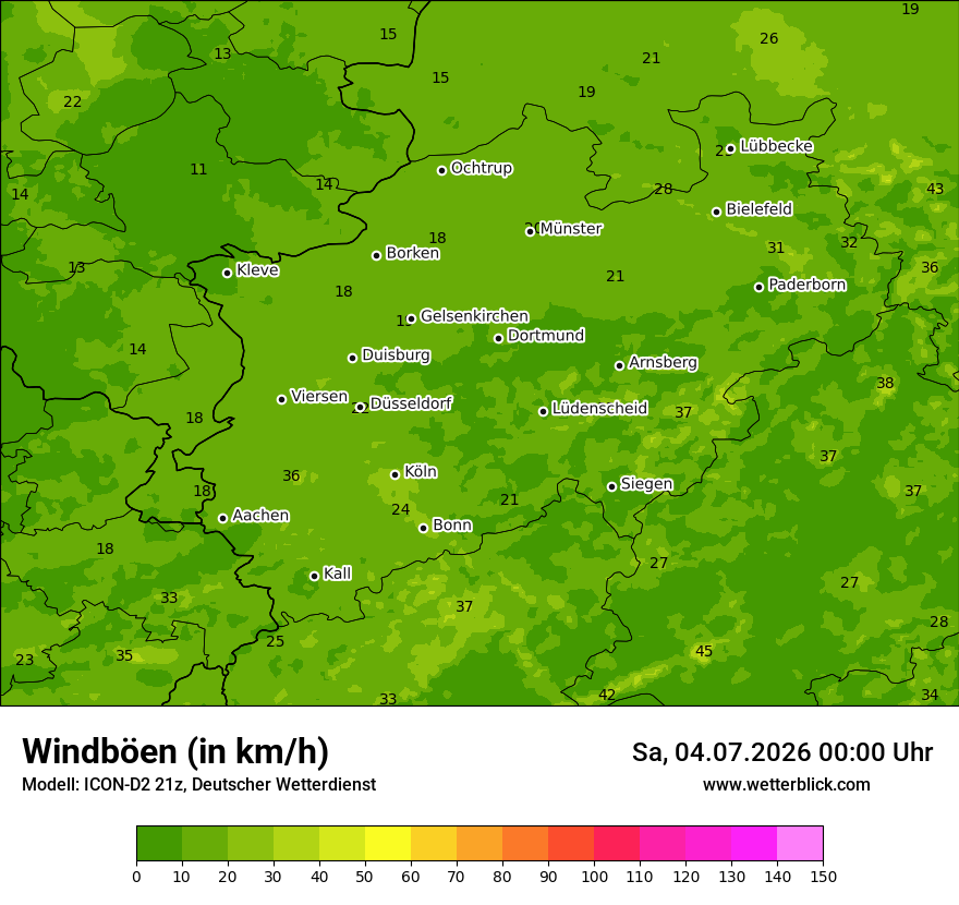 Maximale Windböen