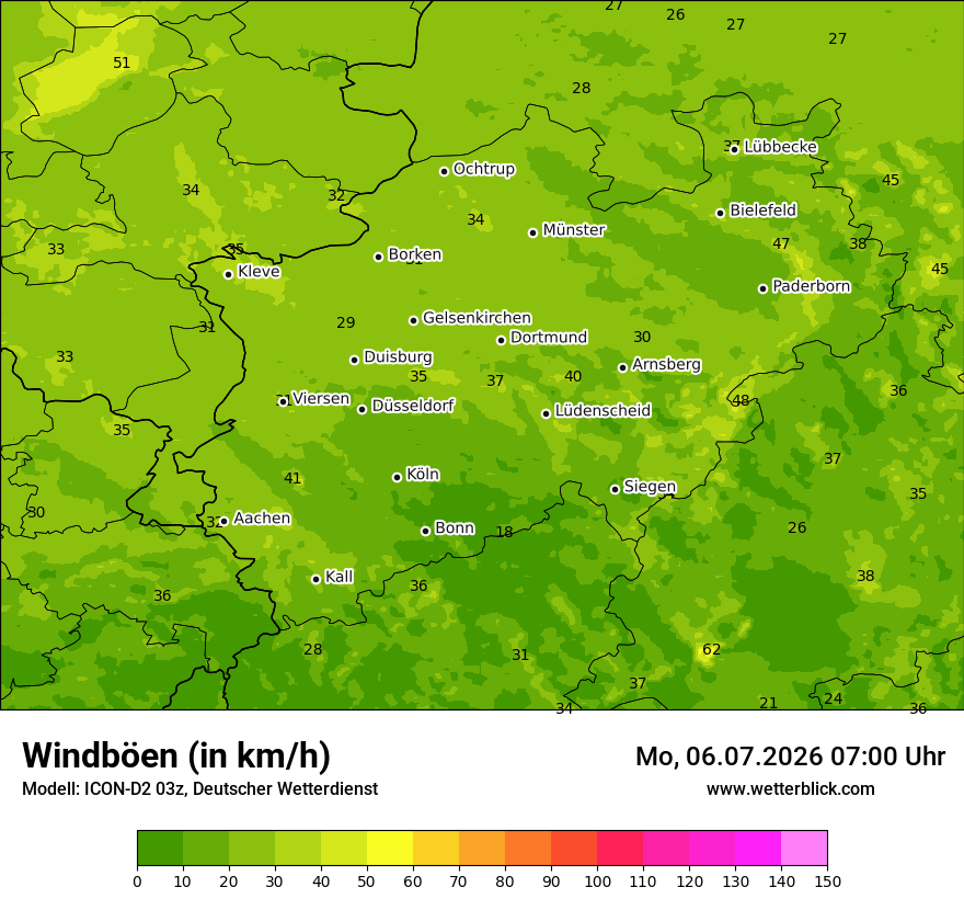 Maximale Windböen