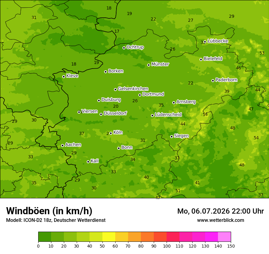 Maximale Windböen