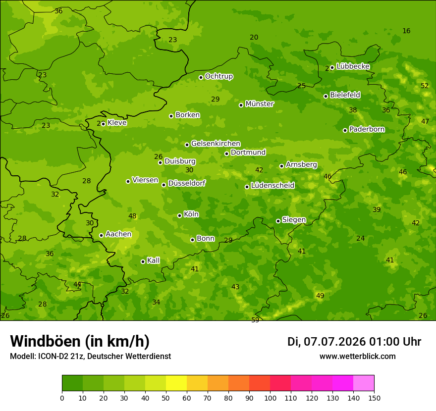 Maximale Windböen