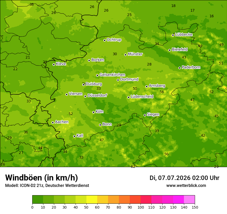 Maximale Windböen