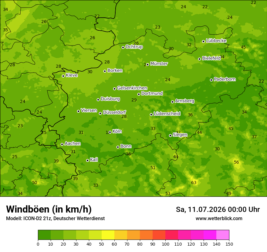 Maximale Windböen