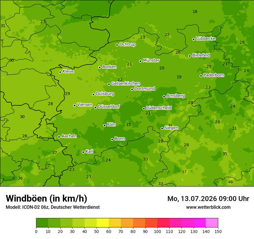 Maximale Windböen
