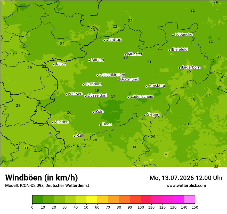 Maximale Windböen