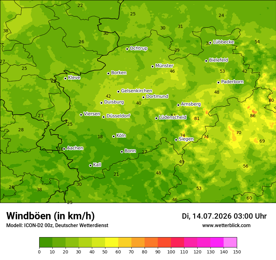 Maximale Windböen
