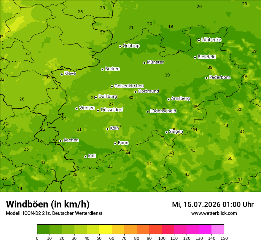 Maximale Windböen
