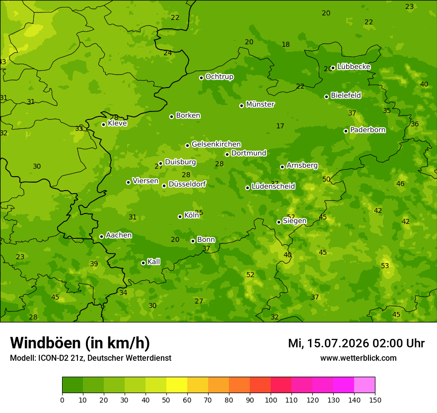 Maximale Windböen