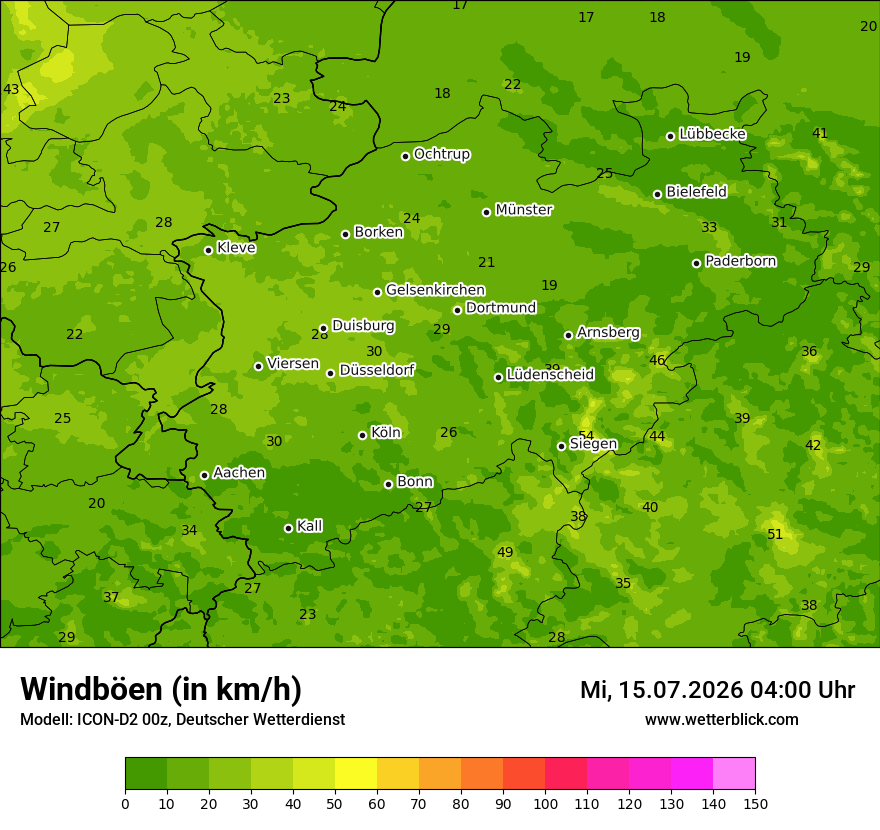 Maximale Windböen