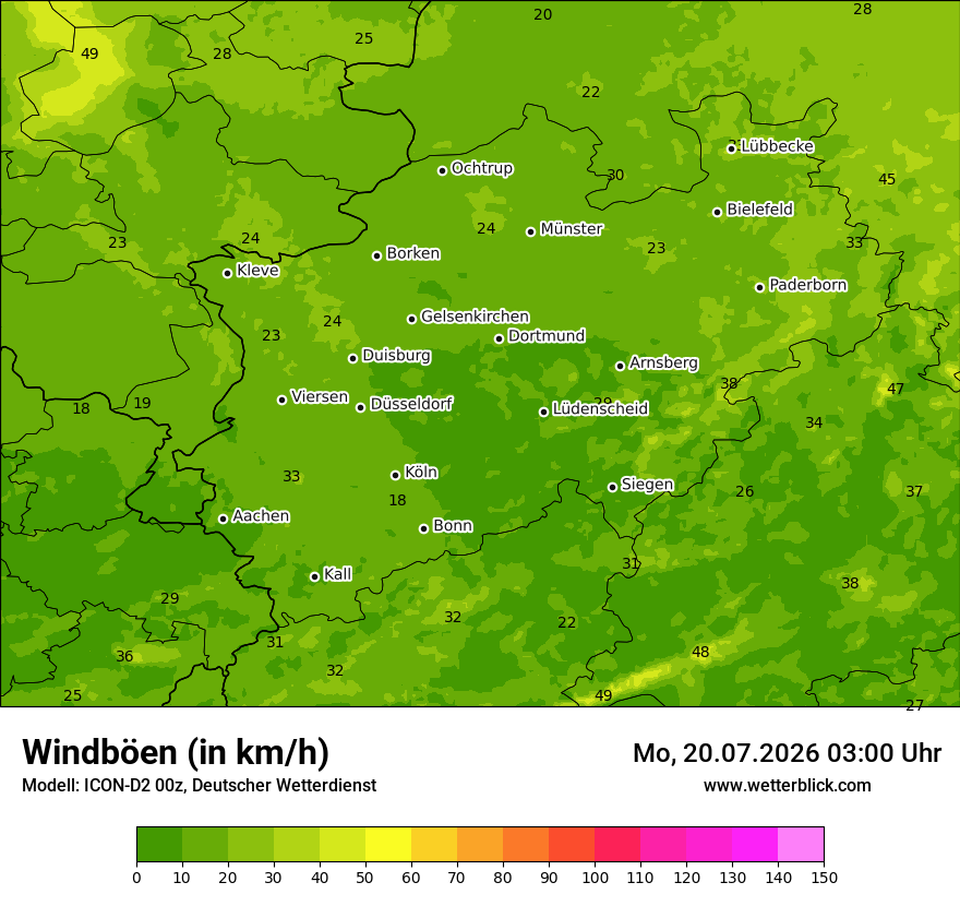 Maximale Windböen