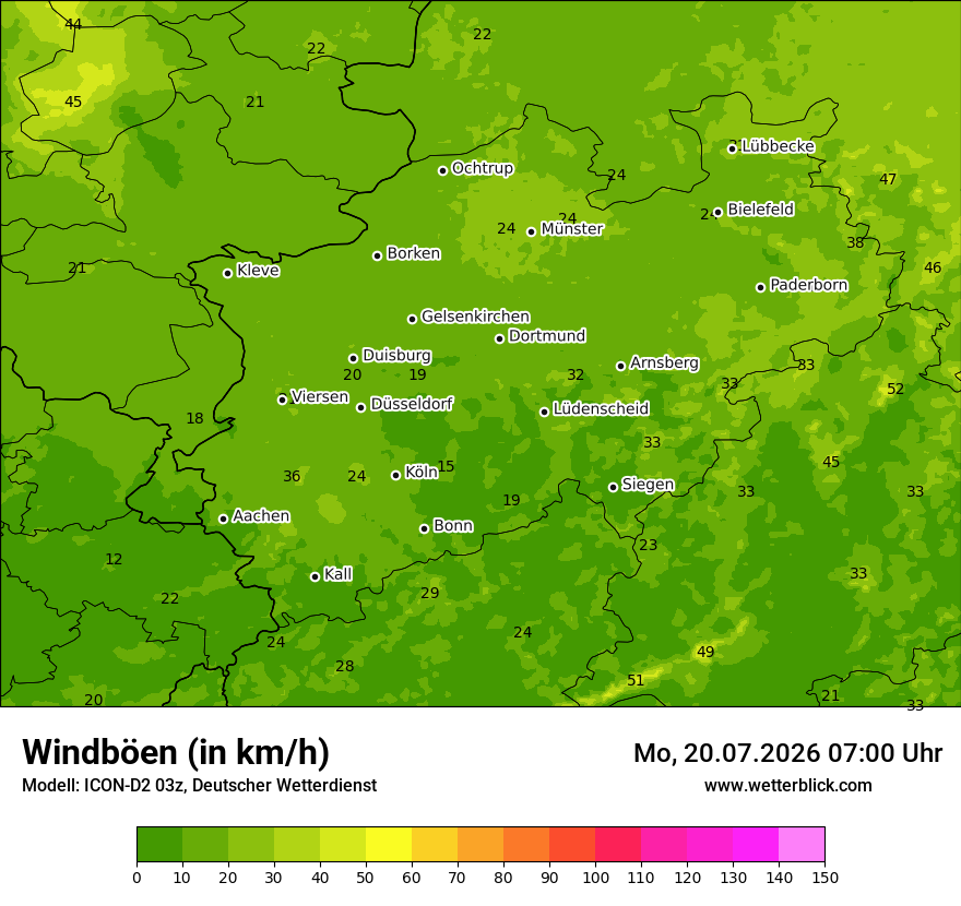 Maximale Windböen