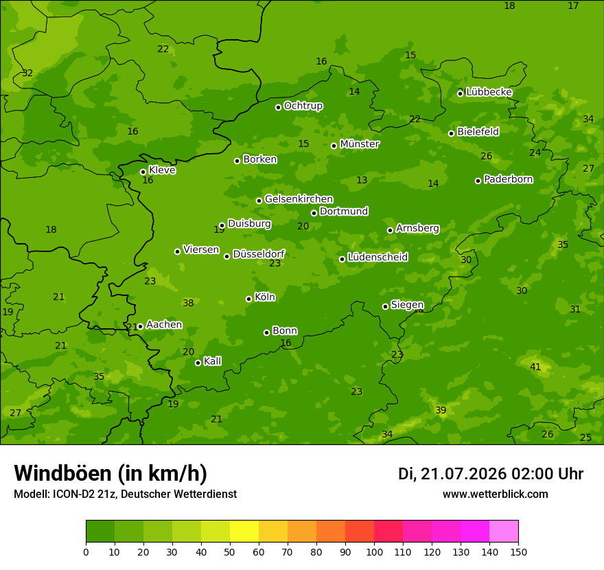 Maximale Windböen