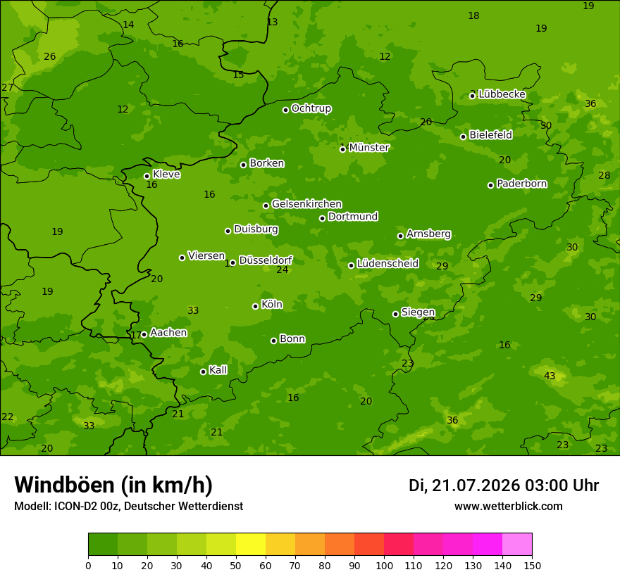 Maximale Windböen