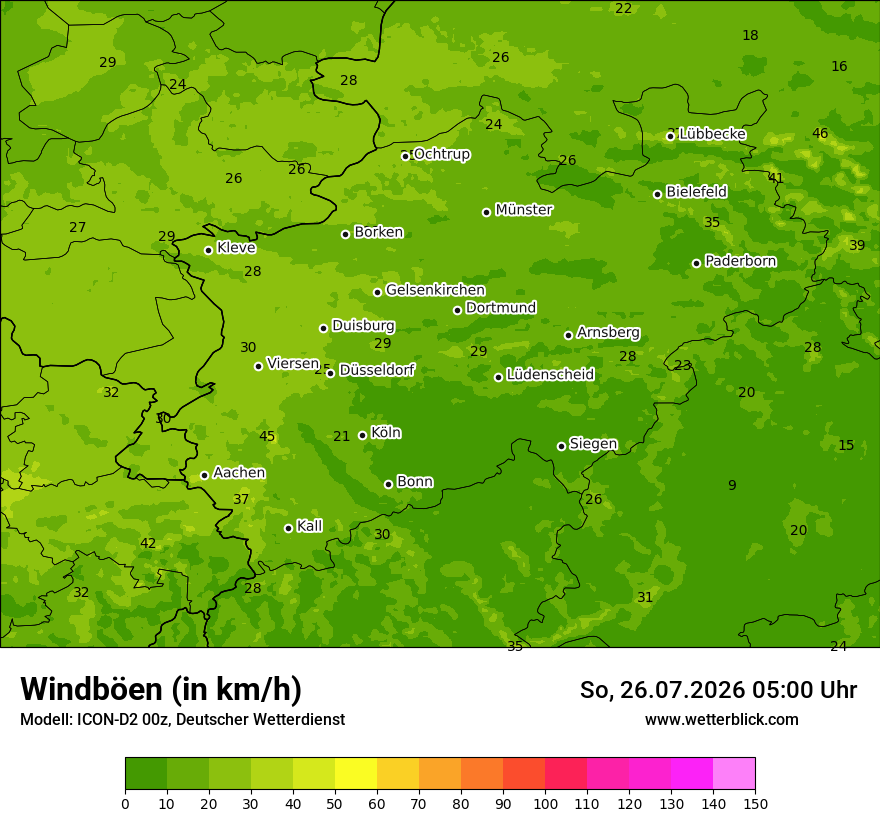 Maximale Windböen