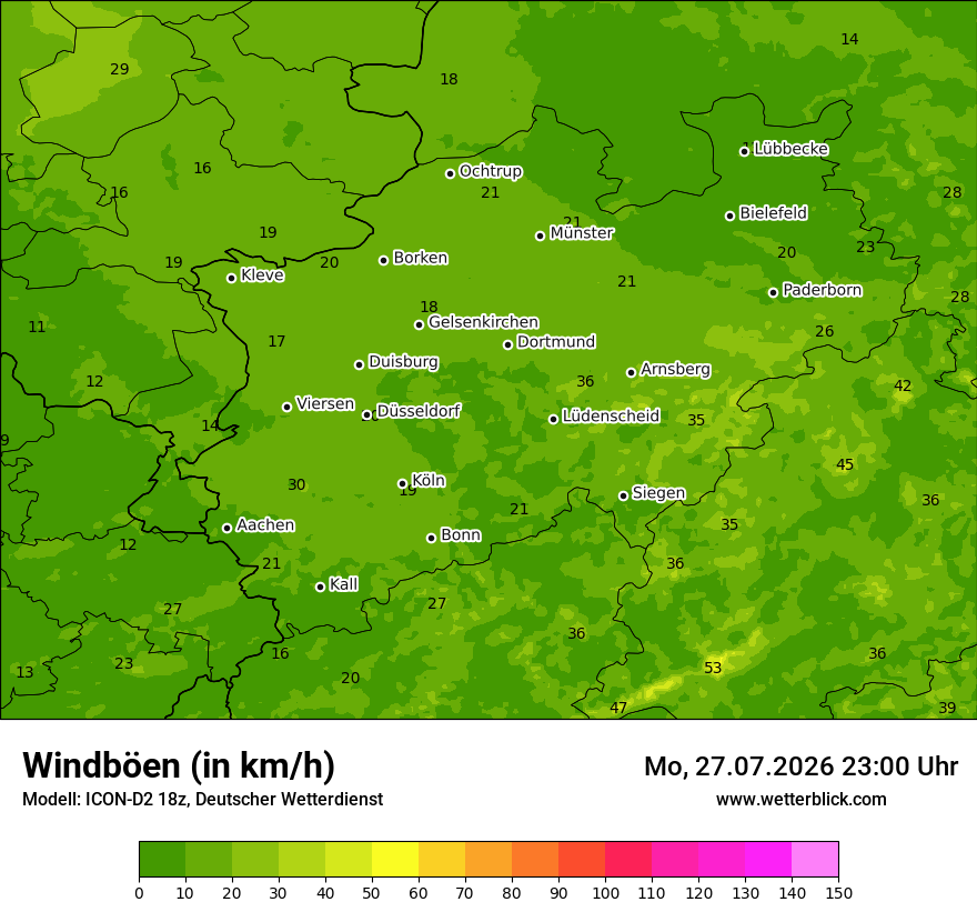 Maximale Windböen