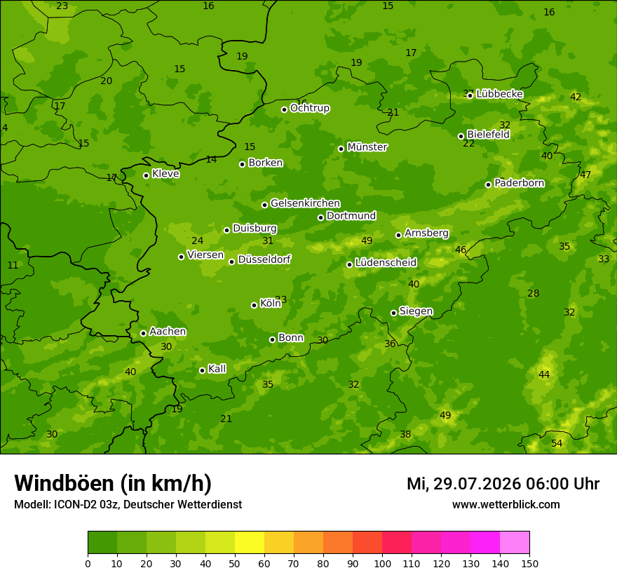 Maximale Windböen