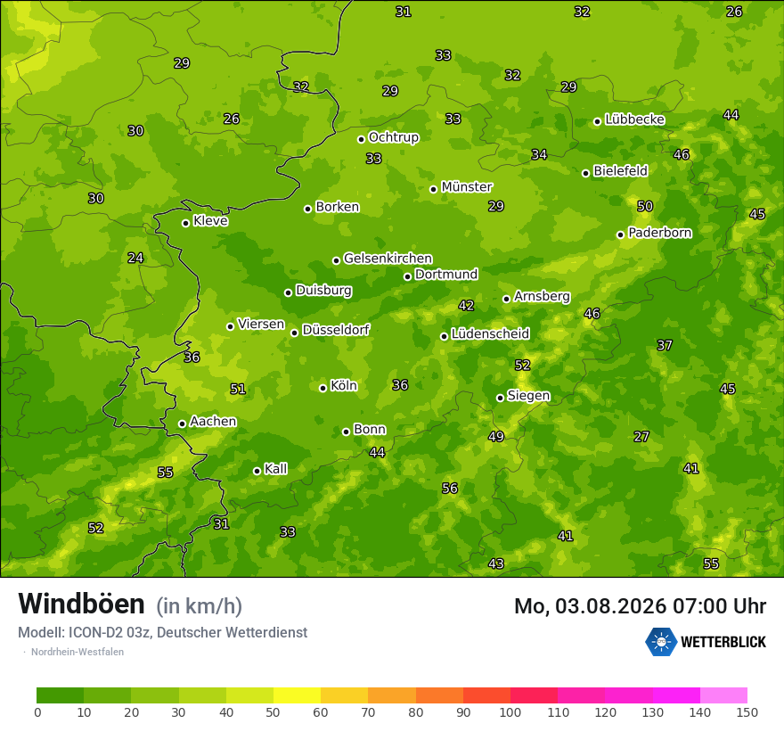 Maximale Windböen