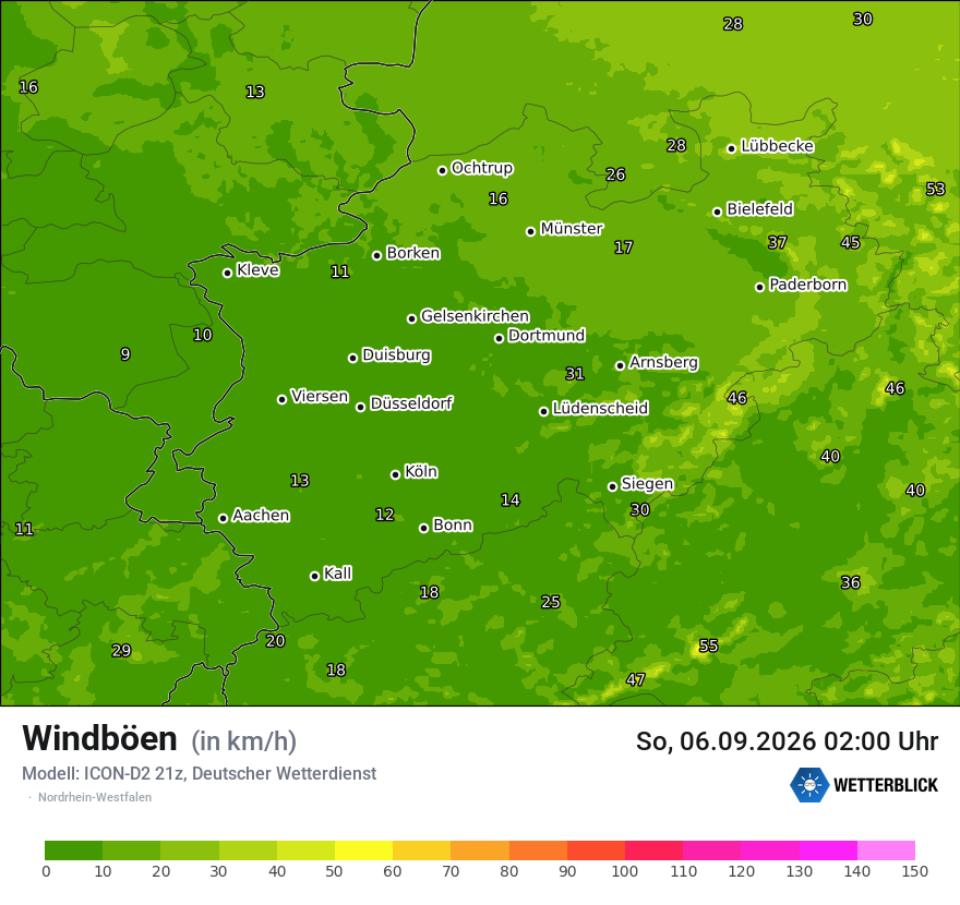Maximale Windböen