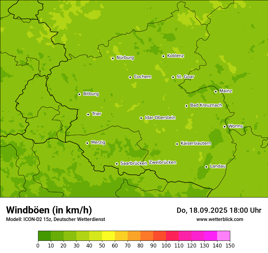 Modellkarten Windgeschwindigkeit