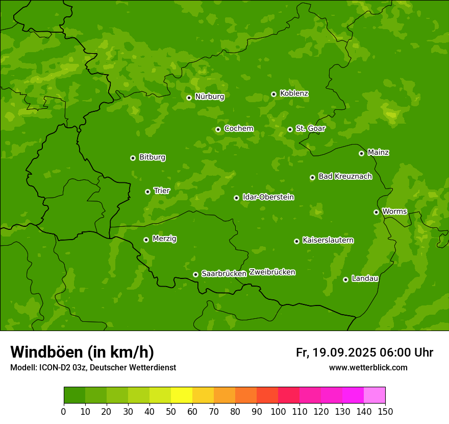 Modellkarten Windgeschwindigkeit