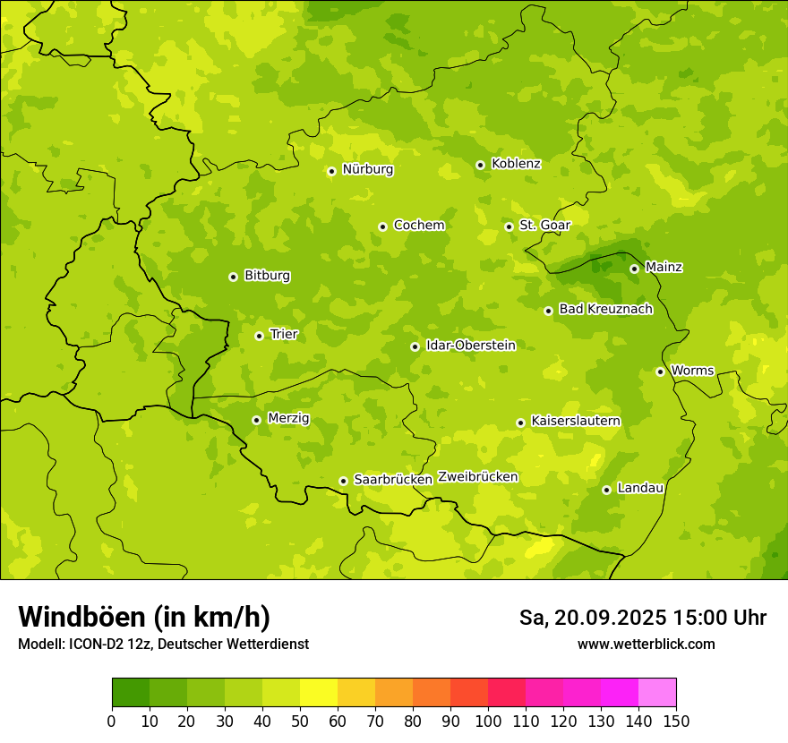 Modellkarten Windgeschwindigkeit
