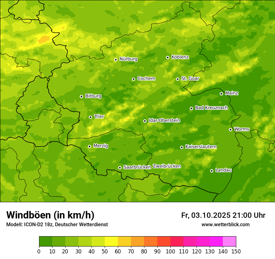 Modellkarten Windgeschwindigkeit