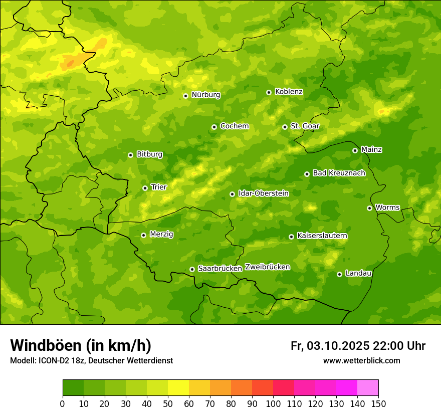 Modellkarten Windgeschwindigkeit
