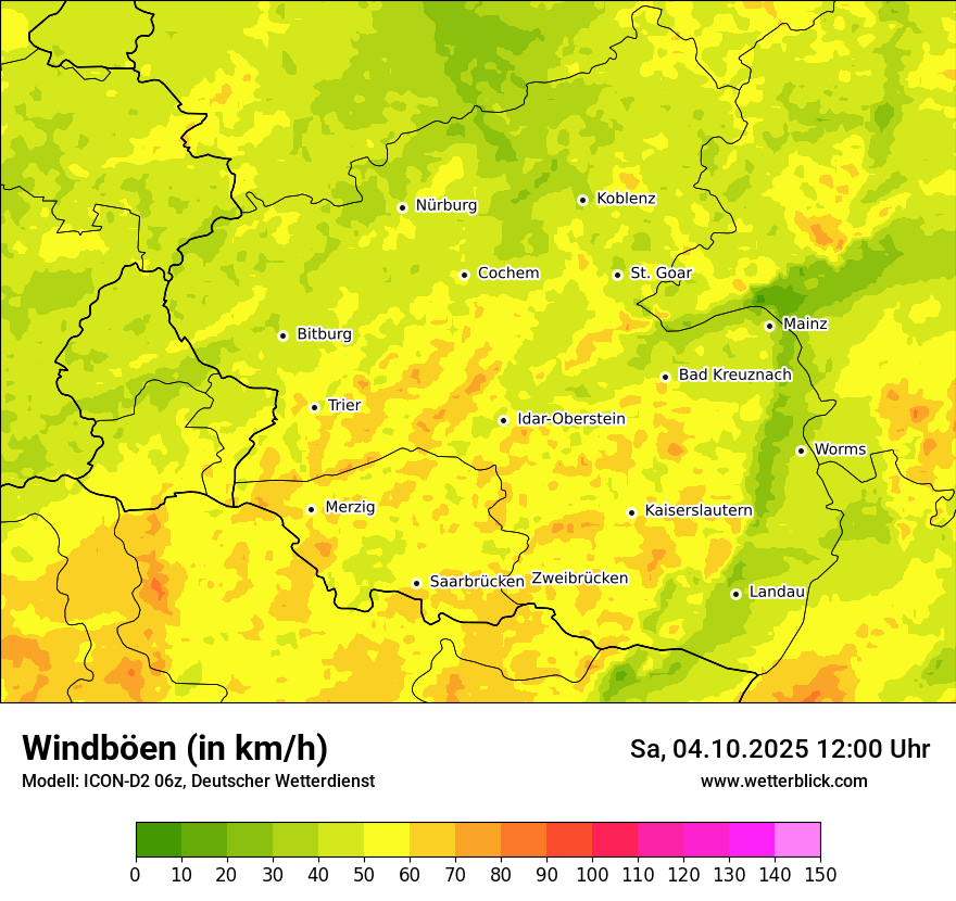 Modellkarten Windgeschwindigkeit