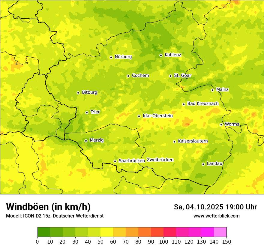 Modellkarten Windgeschwindigkeit