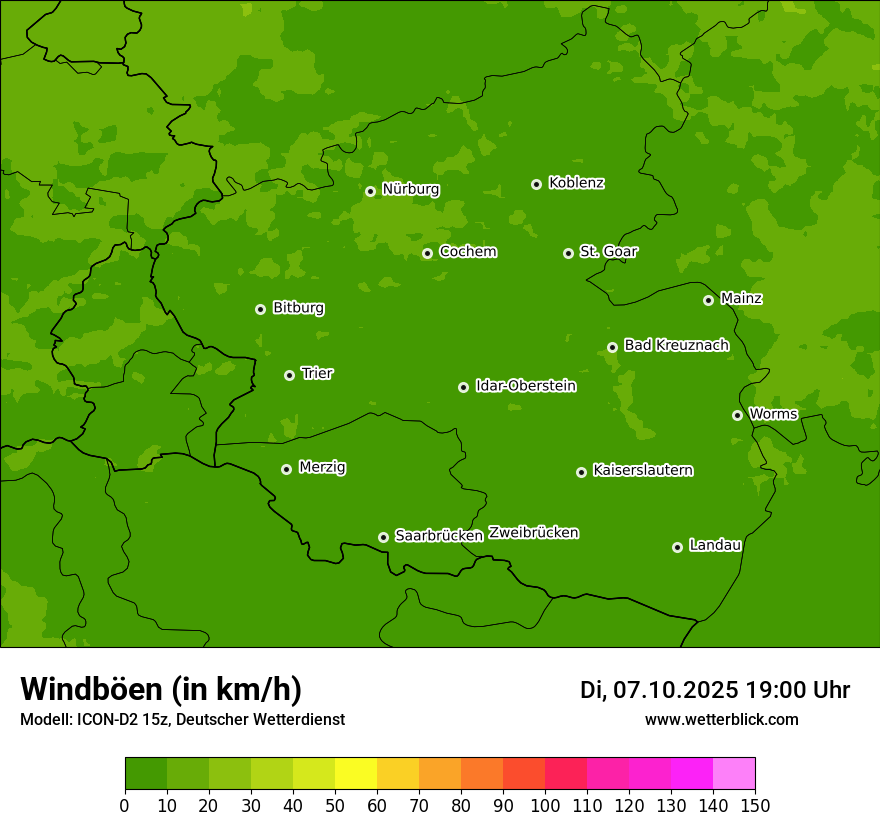 Modellkarten Windgeschwindigkeit