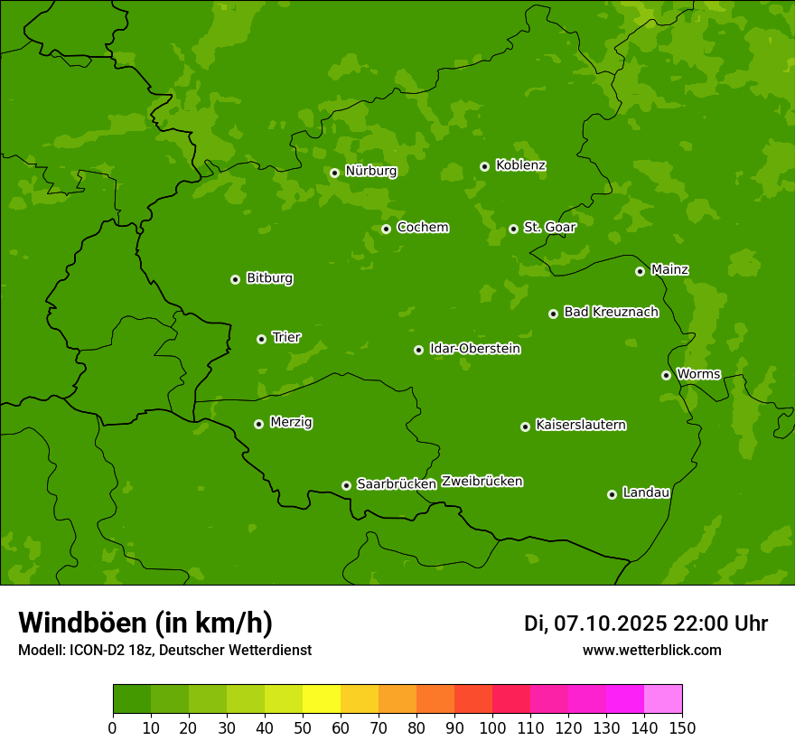 Modellkarten Windgeschwindigkeit