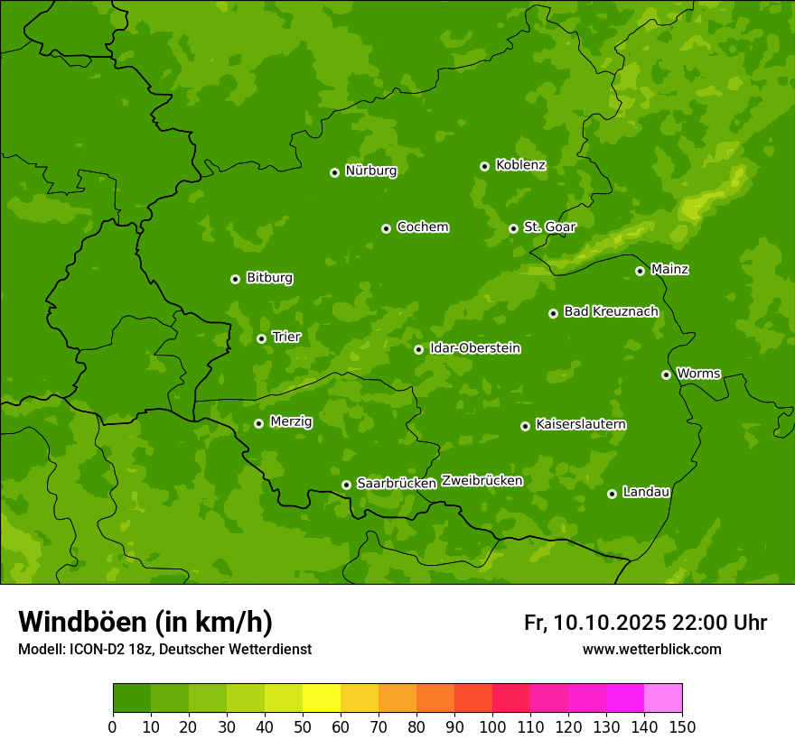 Modellkarten Windgeschwindigkeit
