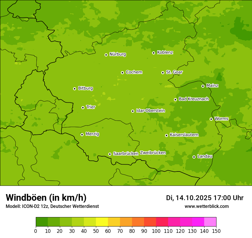 Modellkarten Windgeschwindigkeit