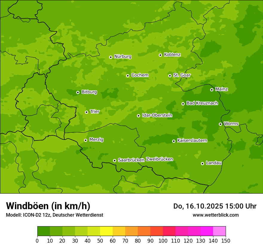 Modellkarten Windgeschwindigkeit