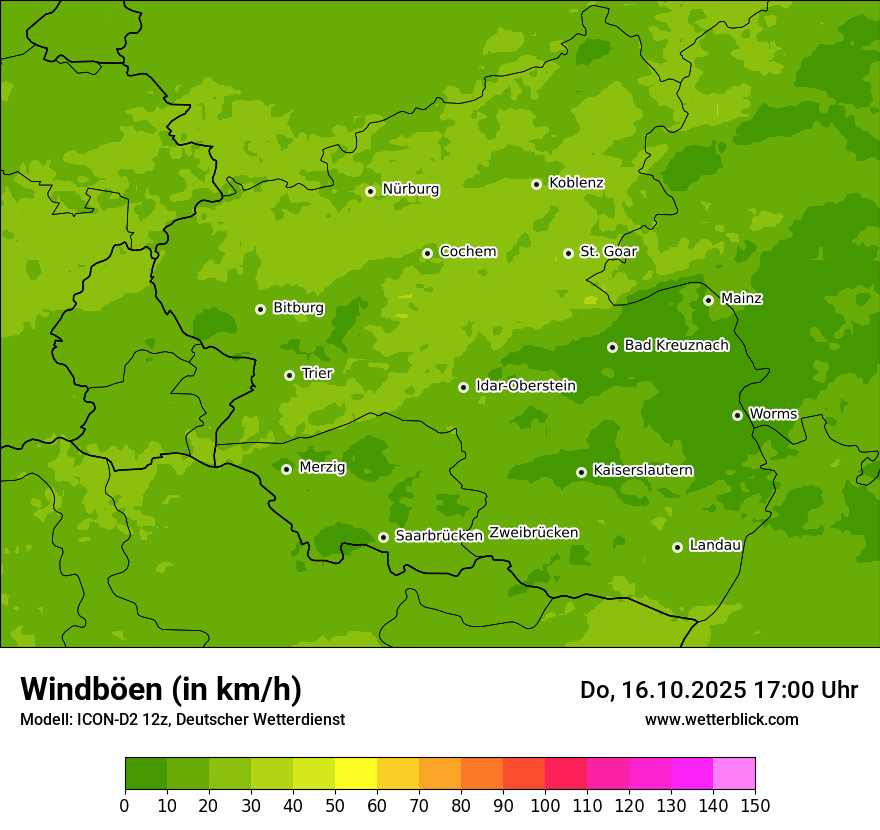 Modellkarten Windgeschwindigkeit