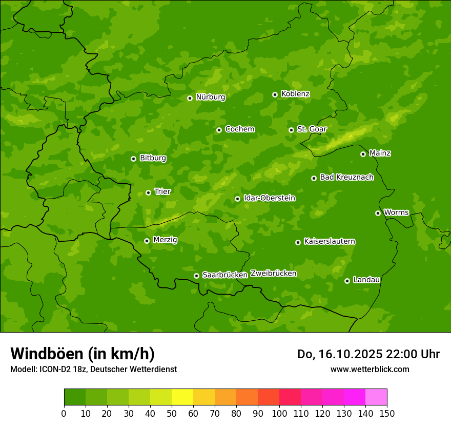 Modellkarten Windgeschwindigkeit