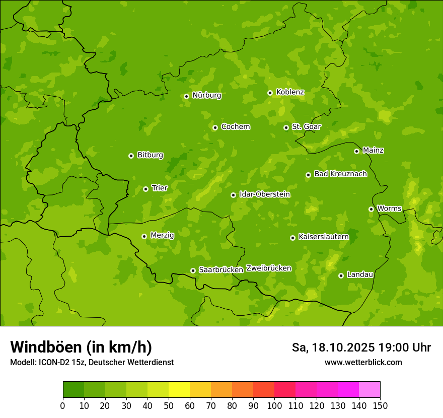 Modellkarten Windgeschwindigkeit