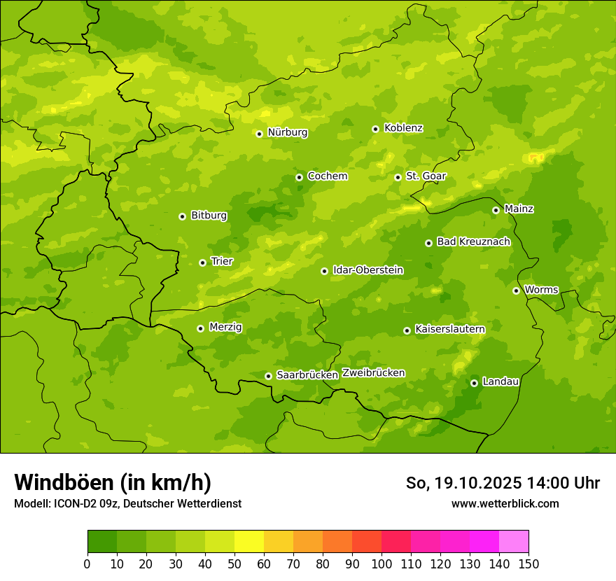 Modellkarten Windgeschwindigkeit