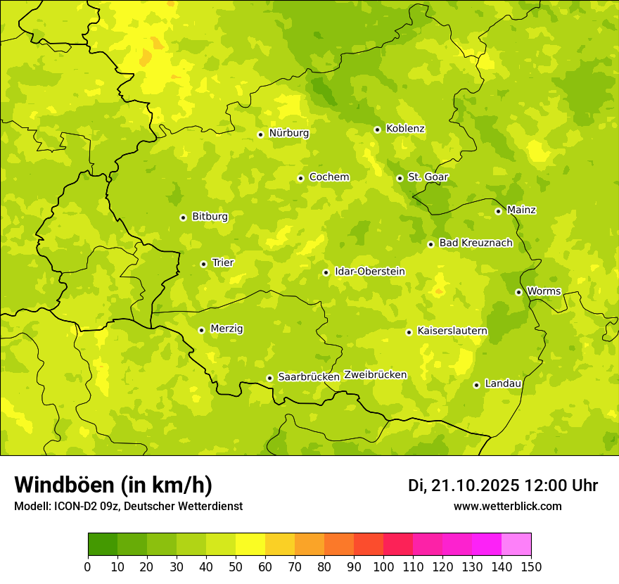 Modellkarten Windgeschwindigkeit