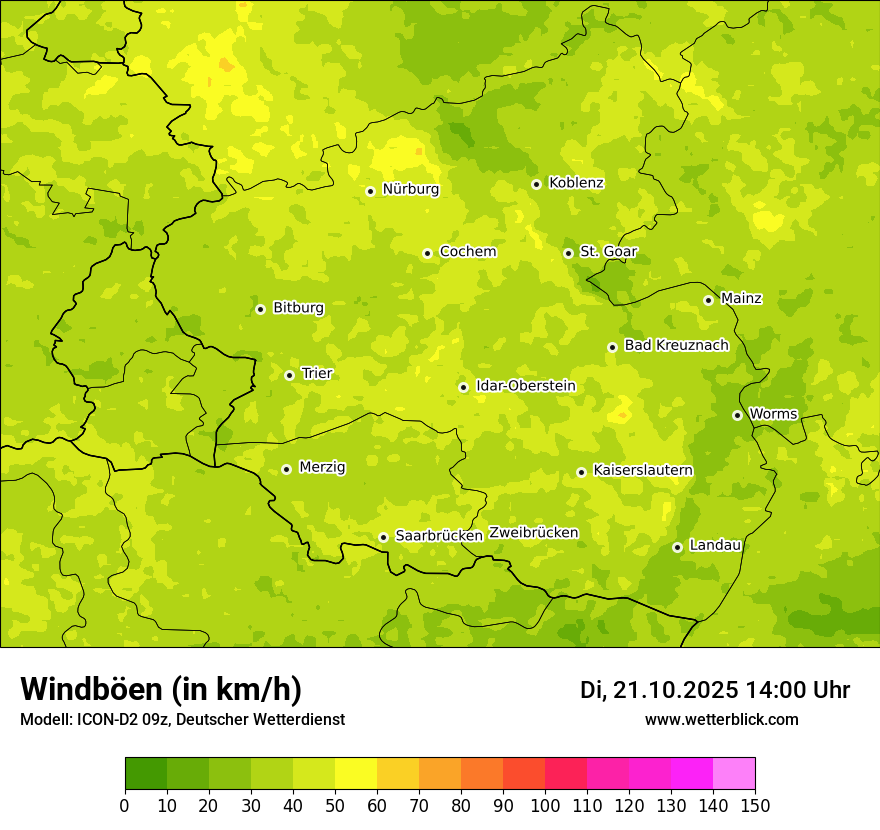 Modellkarten Windgeschwindigkeit