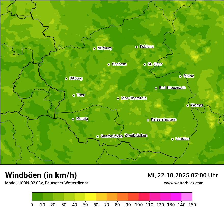 Modellkarten Windgeschwindigkeit