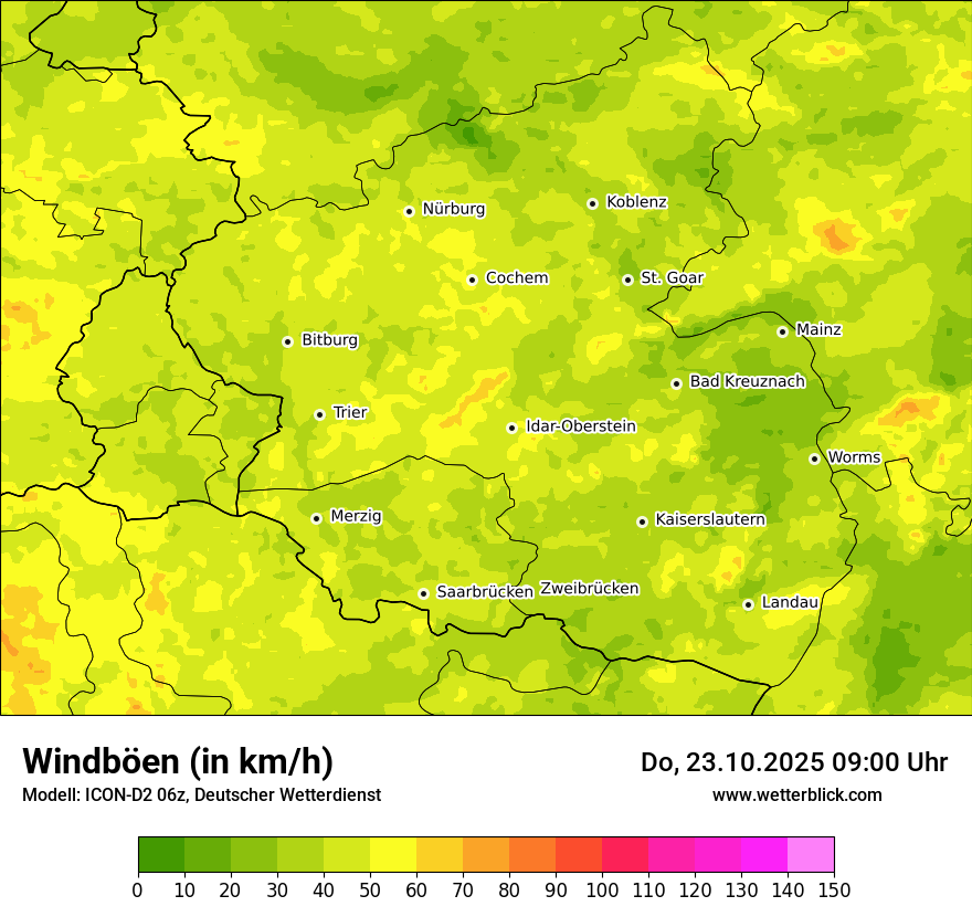 Modellkarten Windgeschwindigkeit