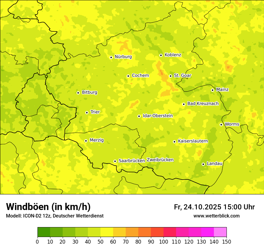 Modellkarten Windgeschwindigkeit