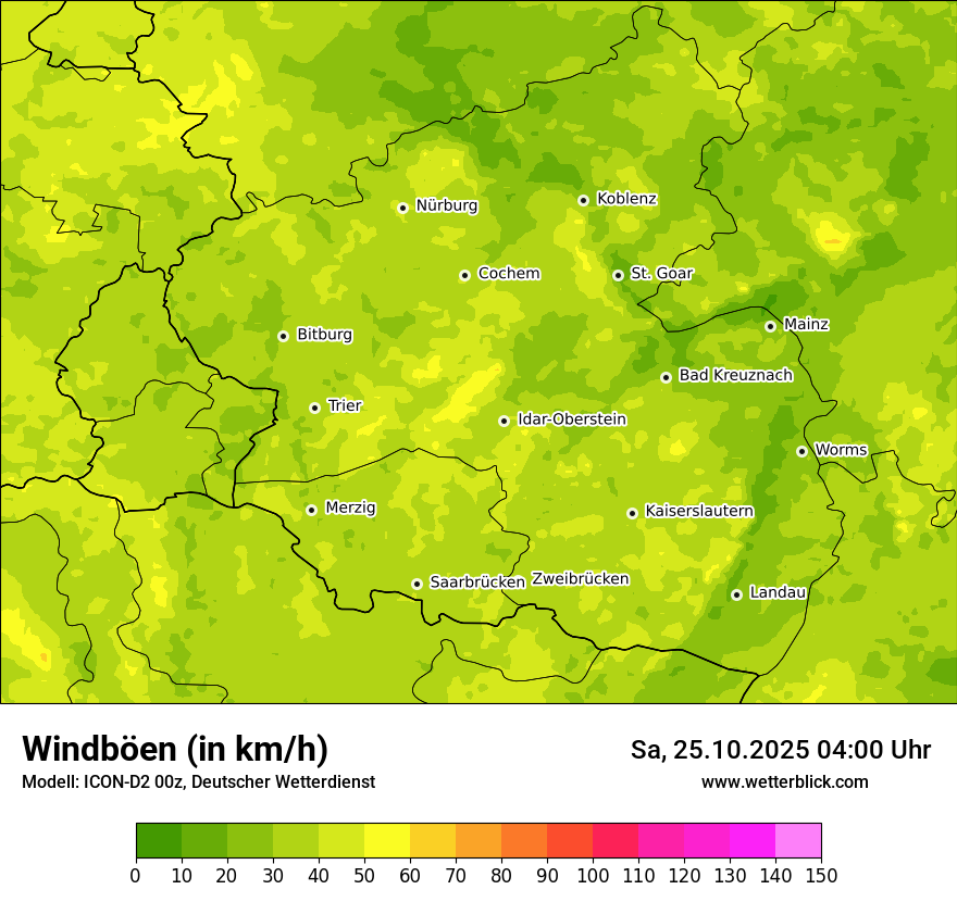 Modellkarten Windgeschwindigkeit